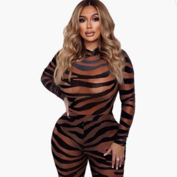 💥Long Sleeve 2 Piece Outfits Streetwear Bodycon Bodysuit Leggings Pant Sets💥 - Picture 1 of 8